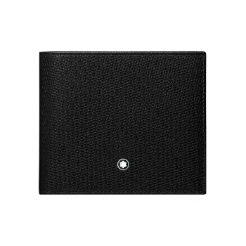 MONTBLANC Meisterstuck Leather Card Holder Wallet Card Clip Men's Black/Dark Blue