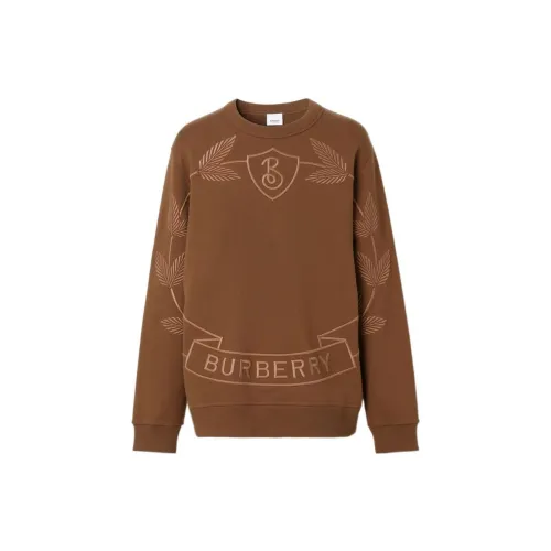 Burberry Embroidered Oak Leaf Crest Cotton Sweatshirt 