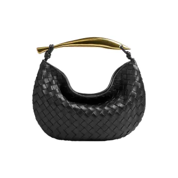 Bottega Veneta Sardine Intrecciato Top Handle Small Black