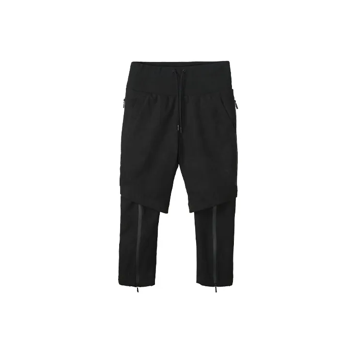 NORVINCY Outdoor Trendy Elastic Waistband Casual Pants Unisex Black-1