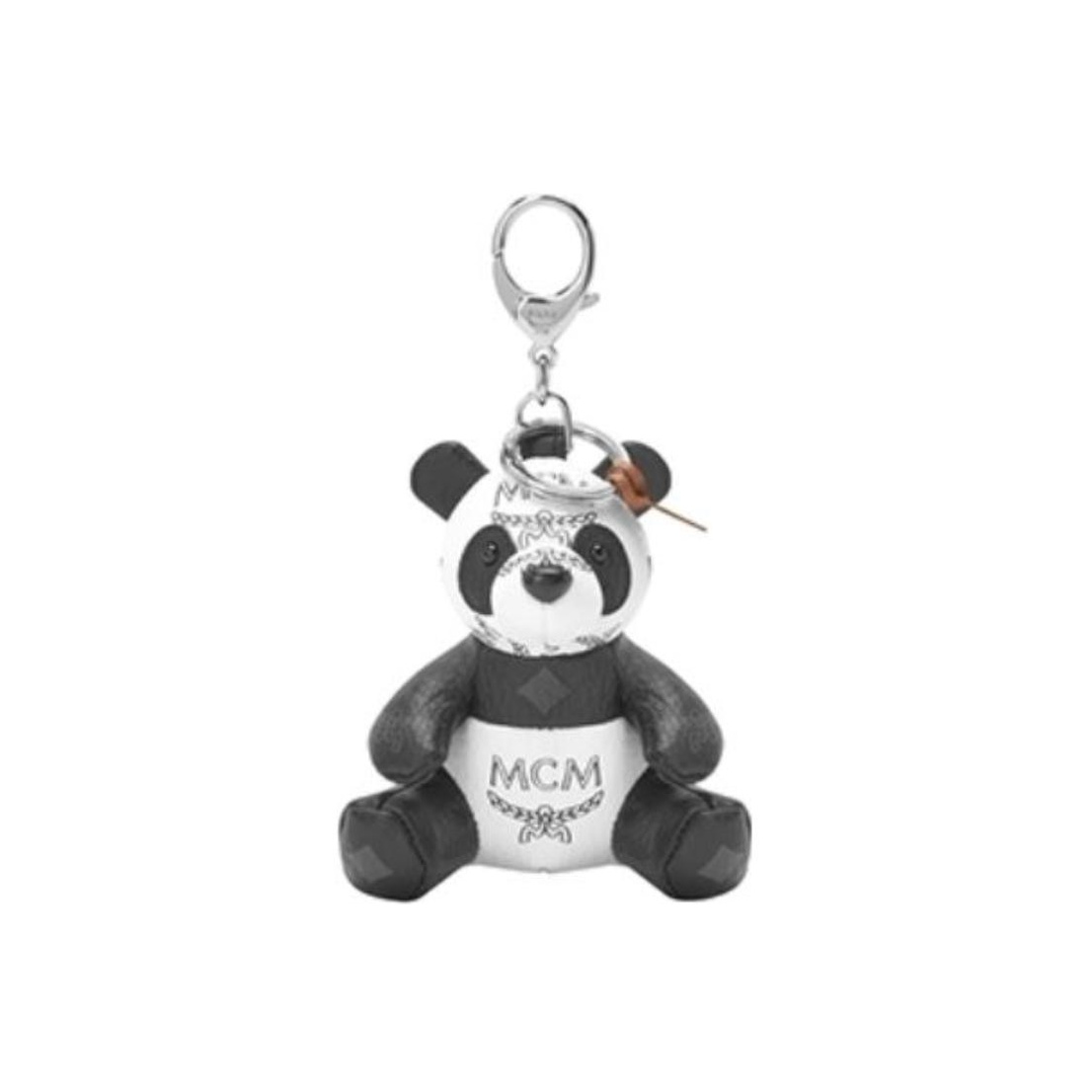 Brand new authentic MCM panda selling bag charm in black/white color