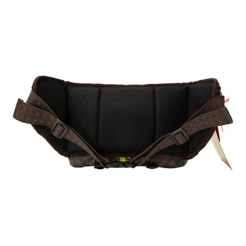 SPRAYGROUND PVC Sling Bag Crossbody Bag Fanny Pack Medium Size Unisex Brown-3