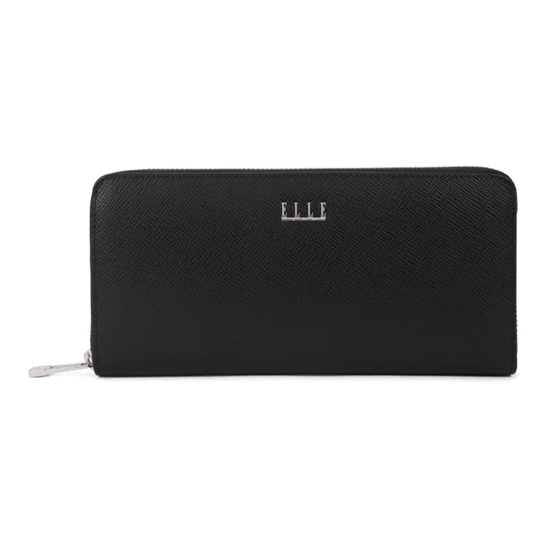 ELLE HOMME Cow Leather Wallet, Card Holder, Wallet Clutch Regular Men's Black-0