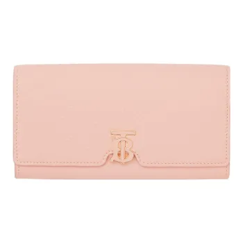 Burberry Calfskin Wallet Women's Dark Pink
