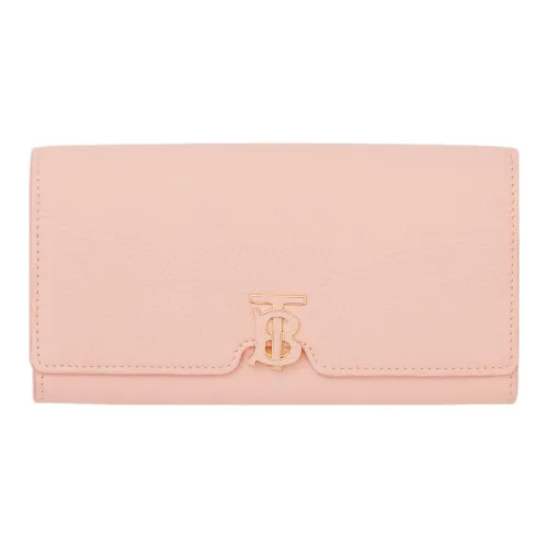 Burberry Calfskin Wallet Women's Dark Pink