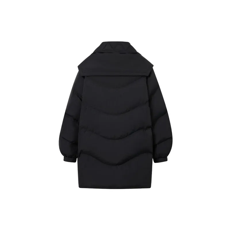 CHENPENG LDN Solid Color Peter Pan Collar Loose Fit Down Jacket Women's-5