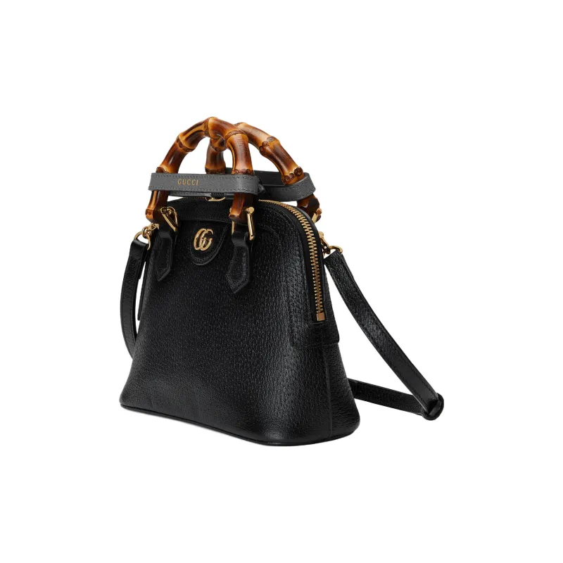 GUCCI Diana Leather Tote Bag Shopping Bag Shoulder Bag Crossbody Bag Handbag Mini Women's Black-2