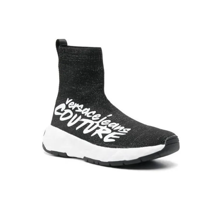 VERSACE JEANS Versace Abrasion Resistant High Top Sports Casual Shoes Women's Black-2