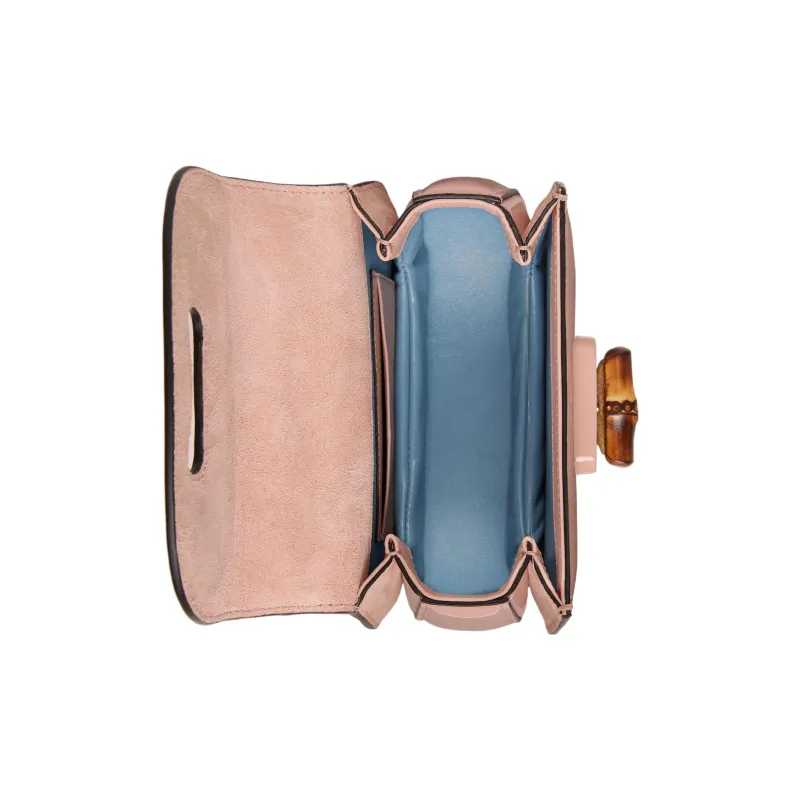 GUCCI Bamboo 1947 Patent Leather Shoulder Bag Crossbody Bag Handbag Mini Women's Light Pink-5