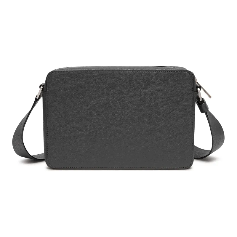 Valextra V Line Millepunte Calfskin Crossbody Bag, Shoulder Bag Women's Gray-1