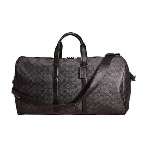 COACH Metropolitan Coated Canvas With Refined Calfskin Handbag, Shoulder Bag, Crossbody Bag, Travel Bag Men's Black