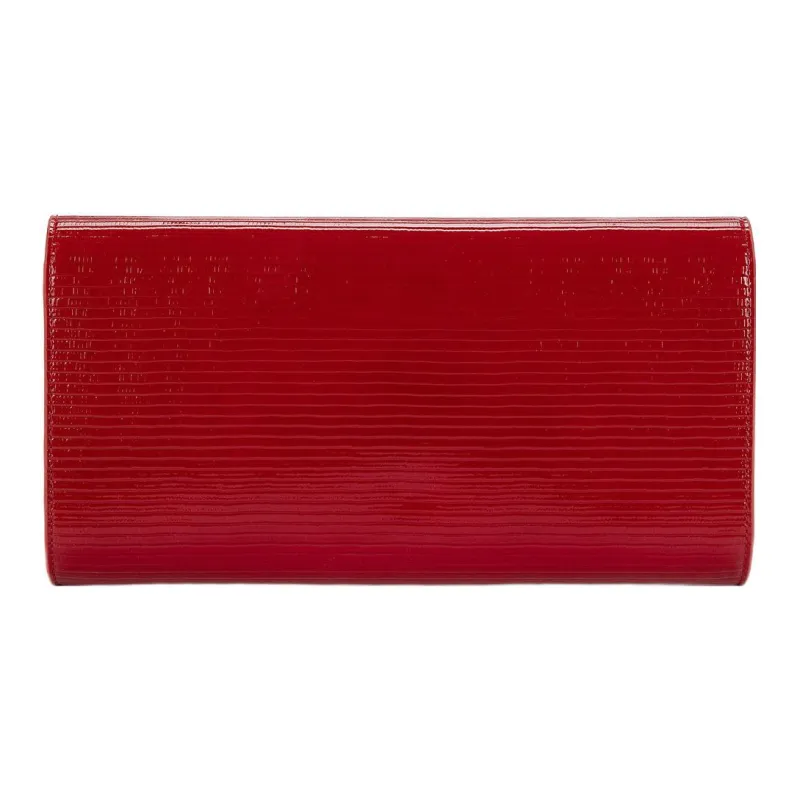 Elisabetta Franchi Leather One Shoulder Crossbody Clutches Women's Red-2