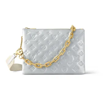 LOUIS VUITTON Coussin Sheepskin Handbag Shoulder Bag Crossbody Bag Small Size Women's Silver