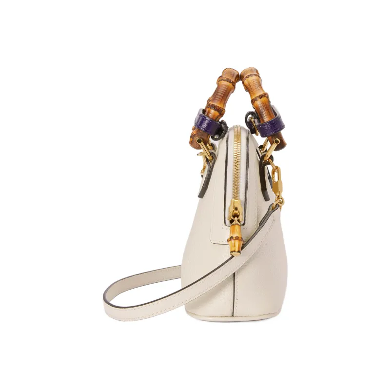 GUCCI Diana Leather Shoulder Bag Crossbody Bag Handbag Mini Women's White-6