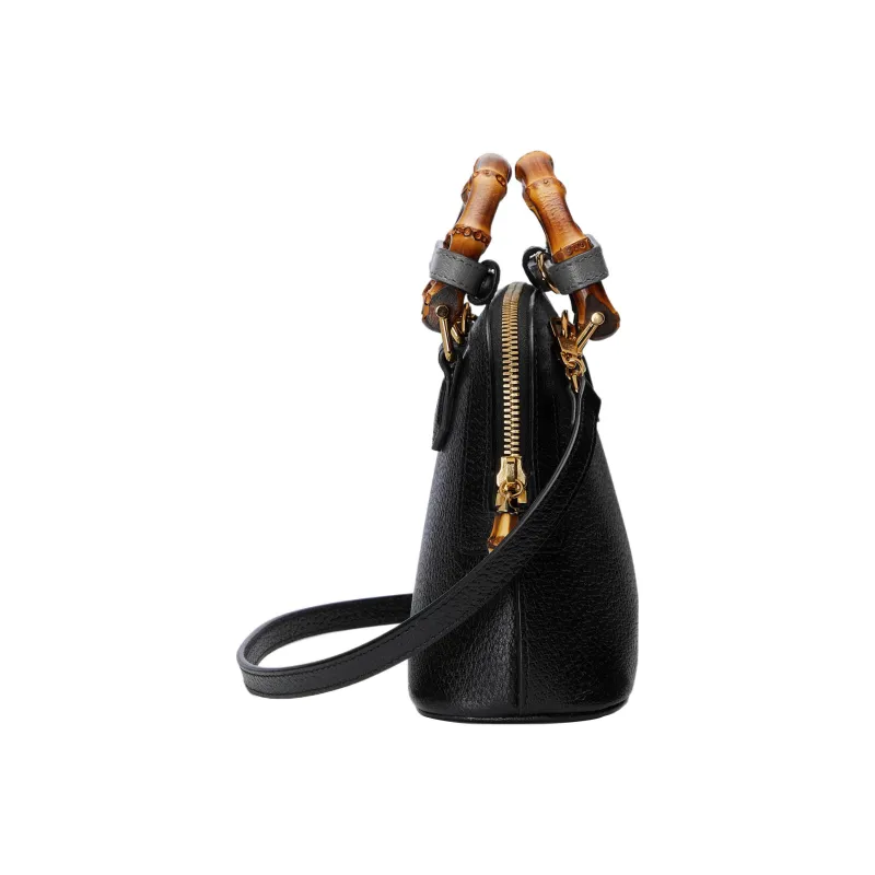 GUCCI Diana Leather Tote Bag Shopping Bag Shoulder Bag Crossbody Bag Handbag Mini Women's Black-3