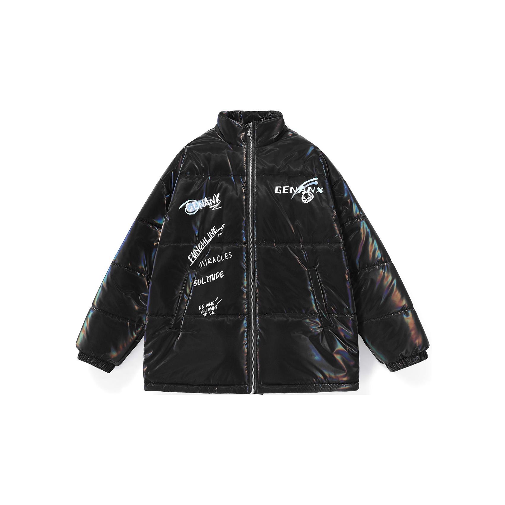 GENANX Puffer Jackets Unisex Gray M - POIZON