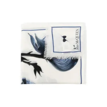 Alexander McQueen Knit Scarf Women's White/Blue