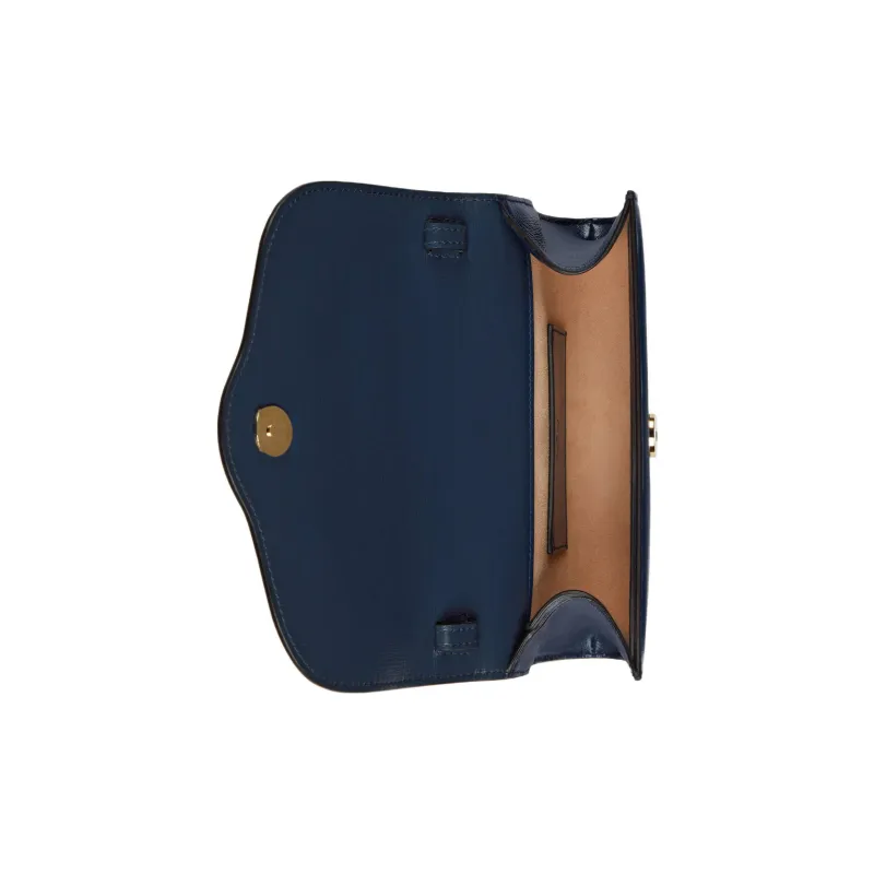 GUCCI Horsebit 1955 Leather Crossbody Bag, Shoulder Bag Women's Blue-5