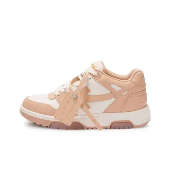 OFF WHITE Out Of Office 'OOO' Calf Leather Low Tops Light Brown Women's