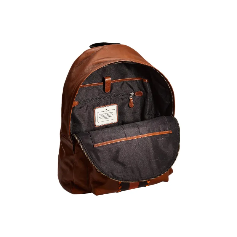 COACH Campus Calfskin Backpack Large Size Women's Brown & Black-2