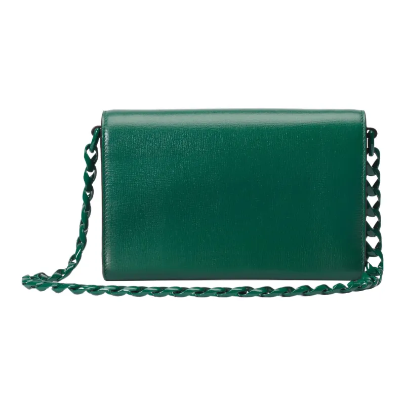 GUCCI Horsebit 1955 Leather Crossbody Bag Shoulder Bag Women's Green-4