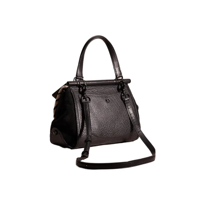 COACH Drifter Glove Tanned Leather With Pebbled Leather Shoulder Bag Crossbody Bag Handbag Medium Size Women's Black-1
