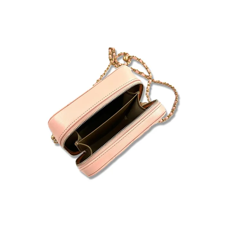 CHANEL Sheepskin Square Box Camera Bag, Shoulder Bag, Crossbody Bag Regular Women's Pink-3