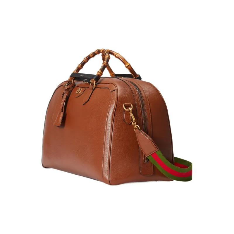 GUCCI Diana Leather Luggage Bag Shoulder Bag Crossbody Handbag Large Size Men's Brown-1