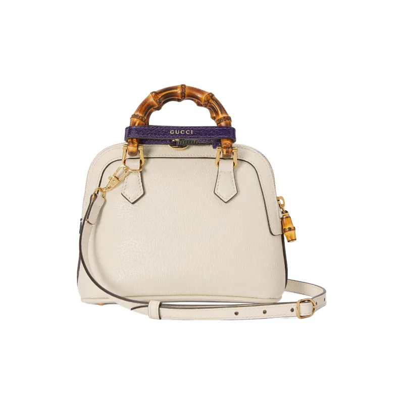 GUCCI Diana Leather Shoulder Bag Crossbody Bag Handbag Mini Women's White-5