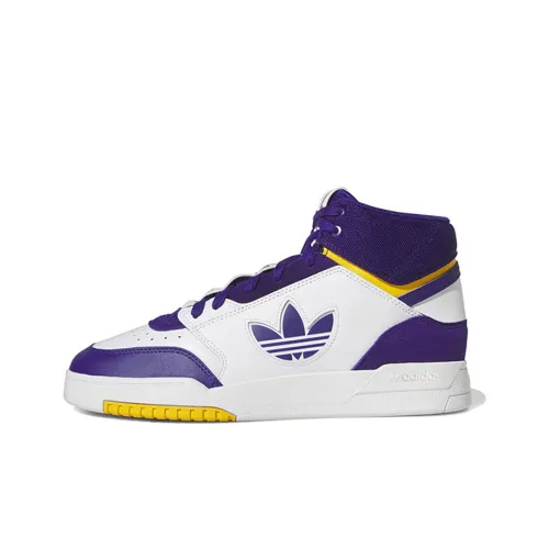 Adidas Originals Drop Step Skateboard Shoes Unisex High-Top White/Purple