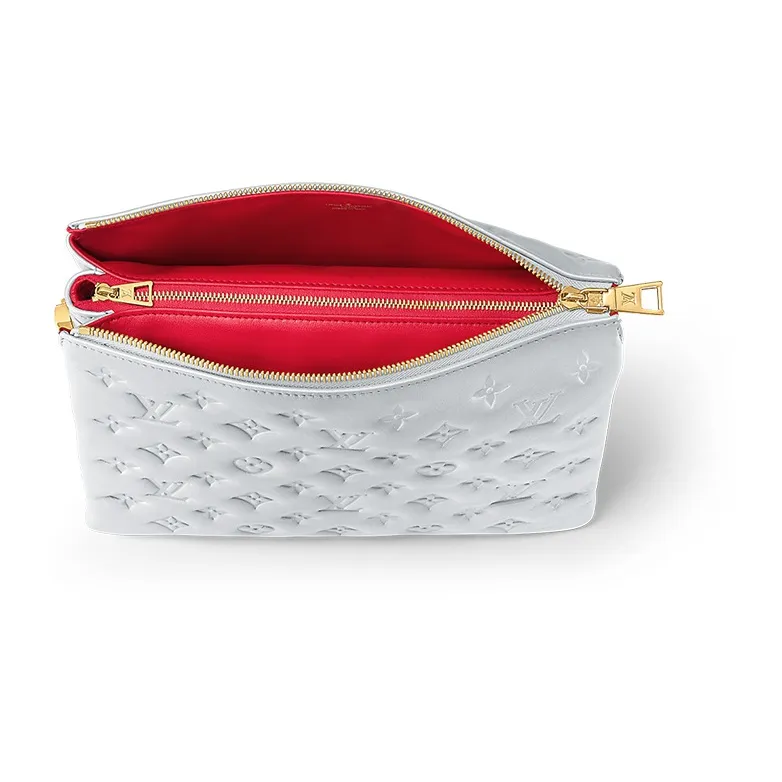 LOUIS VUITTON Coussin Sheepskin Handbag Shoulder Bag Crossbody Bag Small Size Women's Silver-3