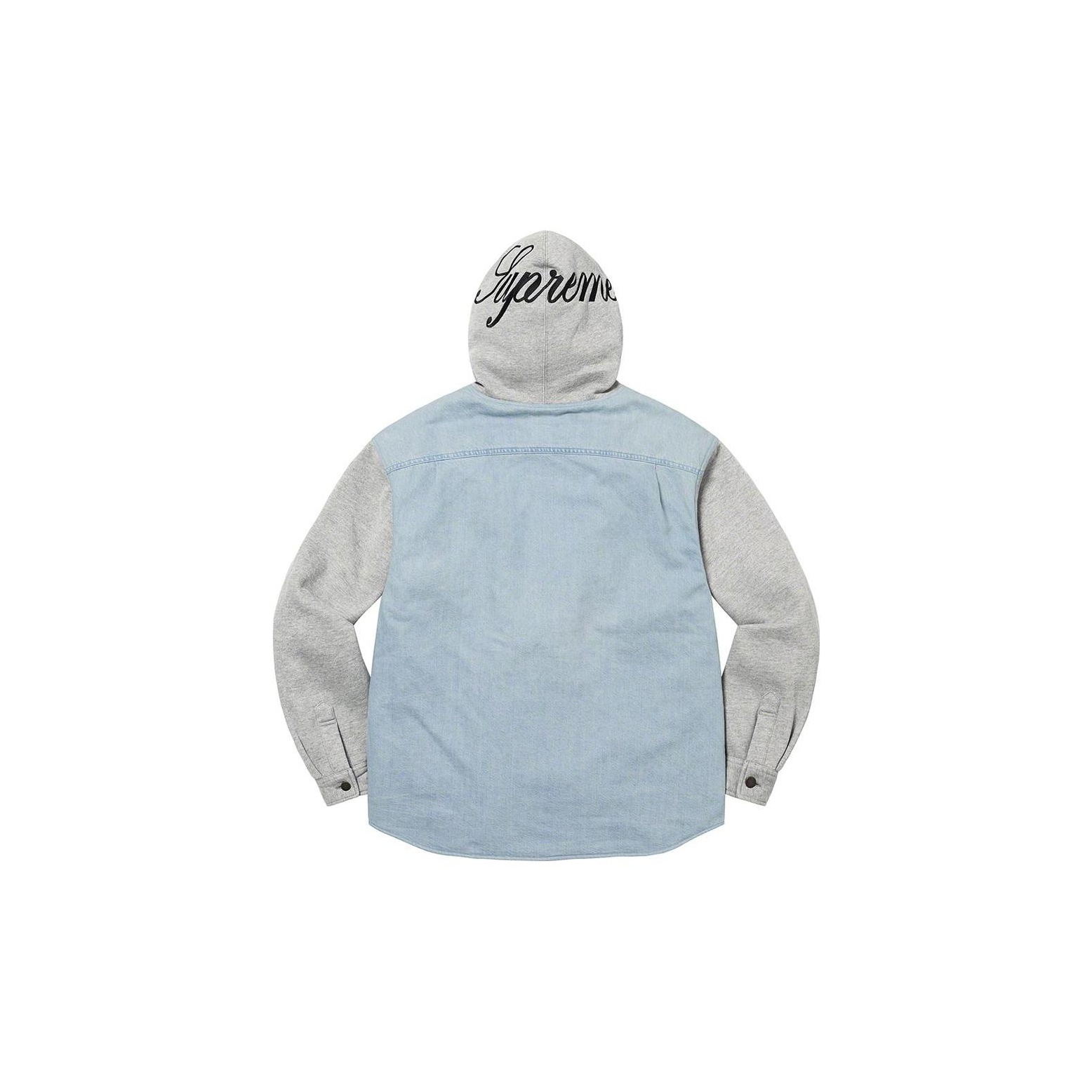 Supreme Fleece Hooded Denim Shirt - POIZON