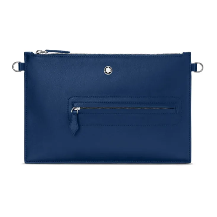 MONTBLANC Meisterstuck Leather With Calfskin Clutch Men's Blue-0