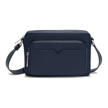 Valextra Millepunte Calfskin Crossbody Bag, Shoulder Bag Women's Blue