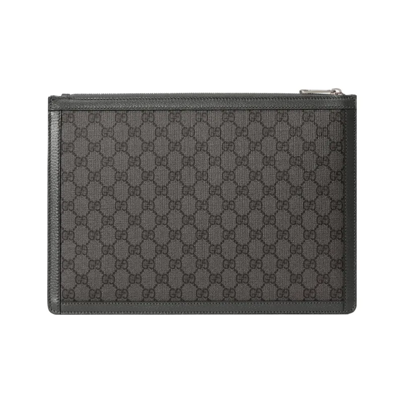 GUCCI Ophidia Canvas With Leather Trim Clutch Regular Men's Gray-2