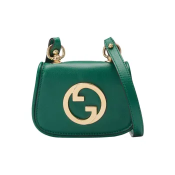 GUCCI Blondie Leather Clip Wallet Saddle Bag Shoulder Bag Crossbody Bag Men's Green