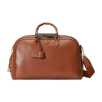 GUCCI Diana Leather Luggage Bag Shoulder Bag Crossbody Handbag Large Size Men's Brown