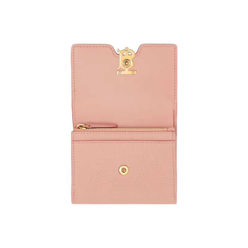 Burberry Textured Calfskin Wallet Women's Dark Pink-4
