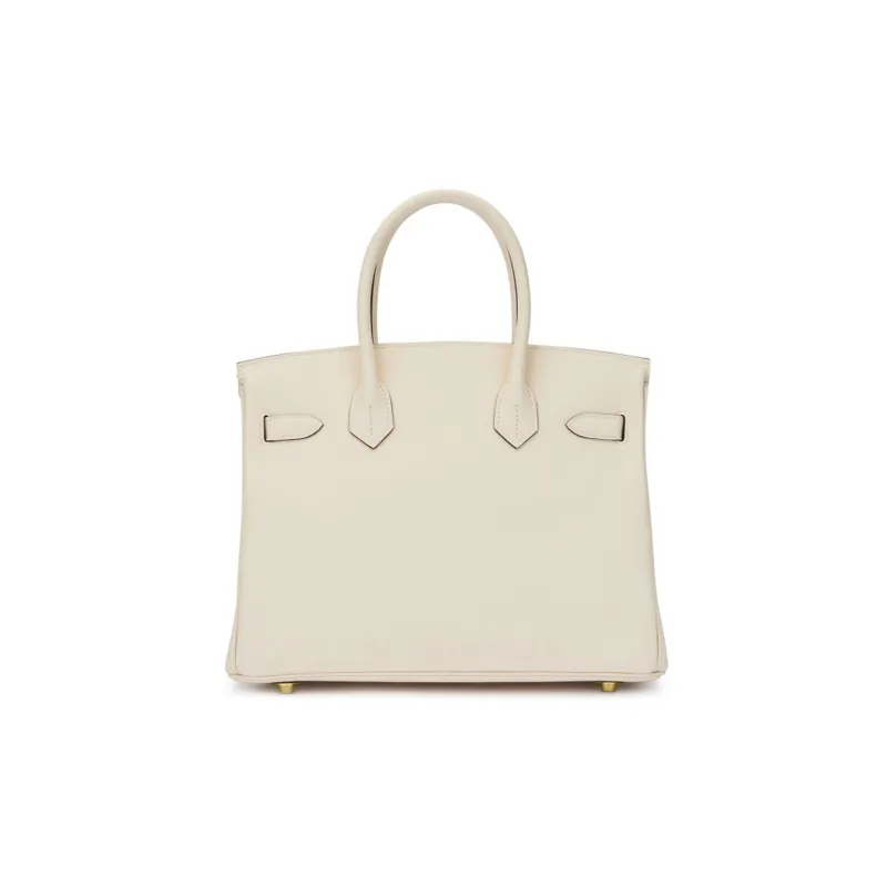 HERMES Birkin Epsom Leather Birkin Bag Handbags Regular Women's I2 Nata Cream White-4