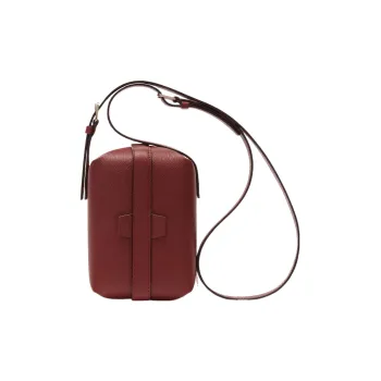 Valextra Tric Trac Millepunte Calfskin Box Bag Shoulder Bag Crossbody Bag Women's Burgundy