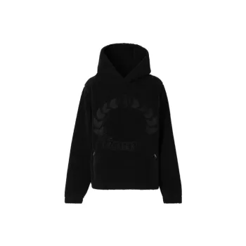 Burberry Embroidered Oak Leaf Crest Fleece Hoodie