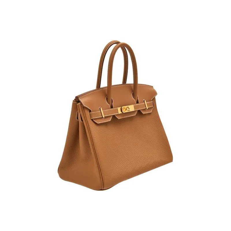HERMES Birkin Togo Swift Cow Leather 3 in 1 Birkin Bag Handbags Women's Gold Brown/Beige-4