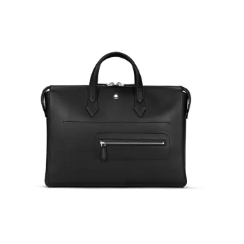 MONTBLANC Meisterstuck Leather Portable One Shoulder Crossbody Briefcases Men's Black