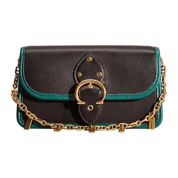 COACH Beat Glove Tanning Shoulder Bag Crossbody Bag Clutches Small Size Women's Black