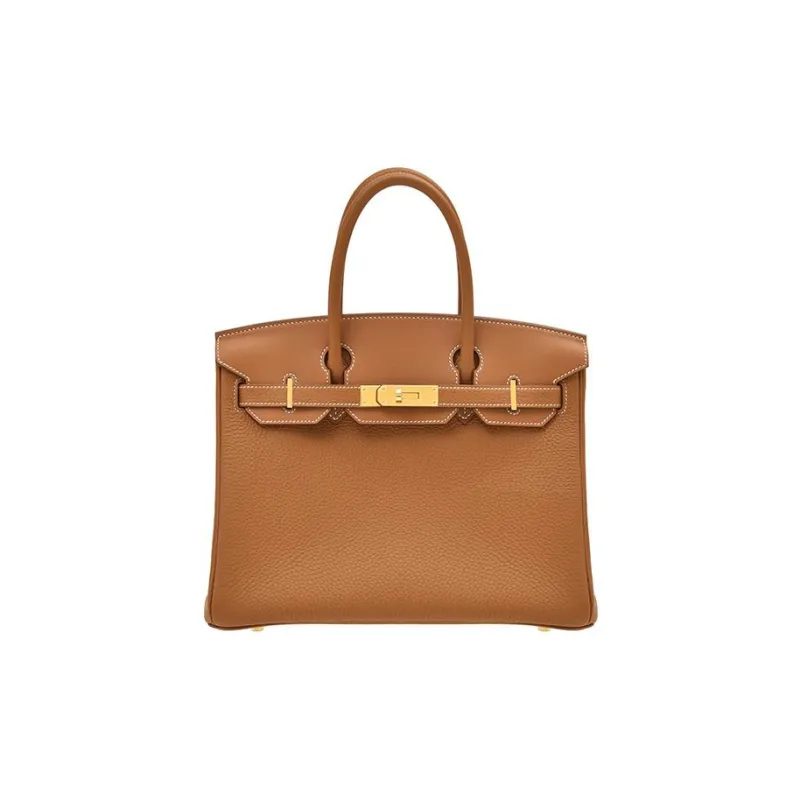 HERMES Birkin Togo Swift Cow Leather 3 in 1 Birkin Bag Handbags Women's Gold Brown/Beige-0