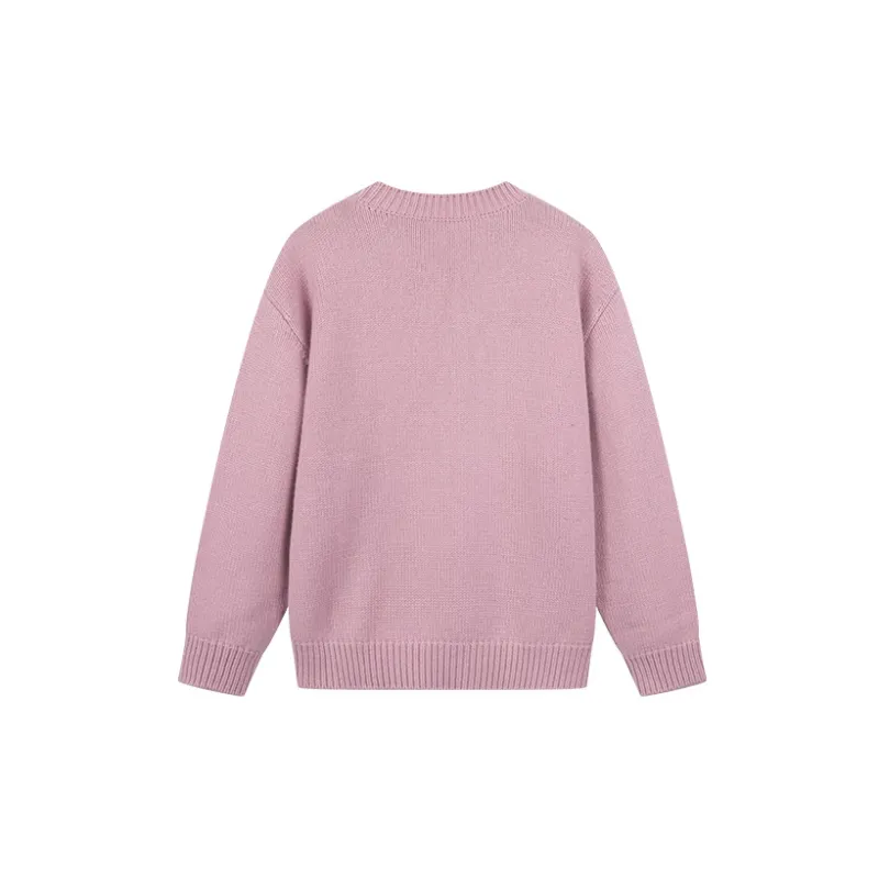 UOOYAA Loose Fit Knitwear Women's Pink-1