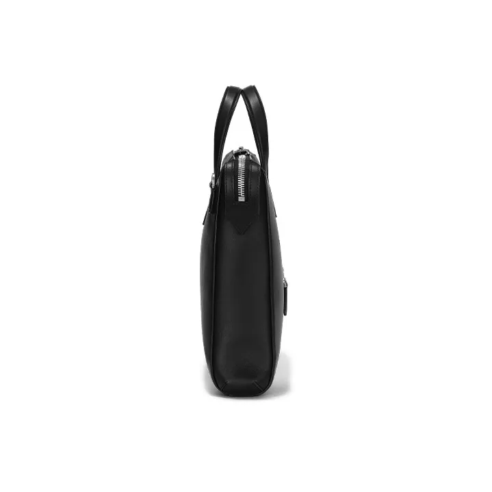 MONTBLANC Meisterstuck Leather Portable One Shoulder Crossbody Briefcases Men's Black-2