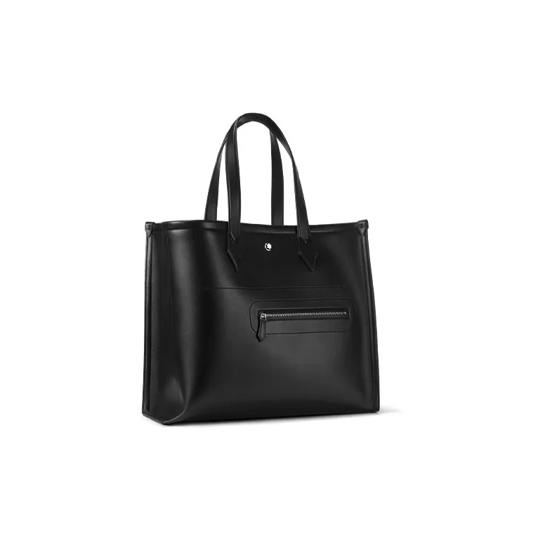 MONTBLANC Meisterstuck Leather With Calfskin Tote Bag, Shopping Bag, Handbag Men's Black-1
