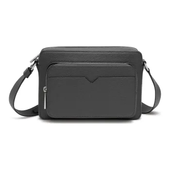 Valextra V Line Millepunte Calfskin Crossbody Bag, Shoulder Bag Women's Gray