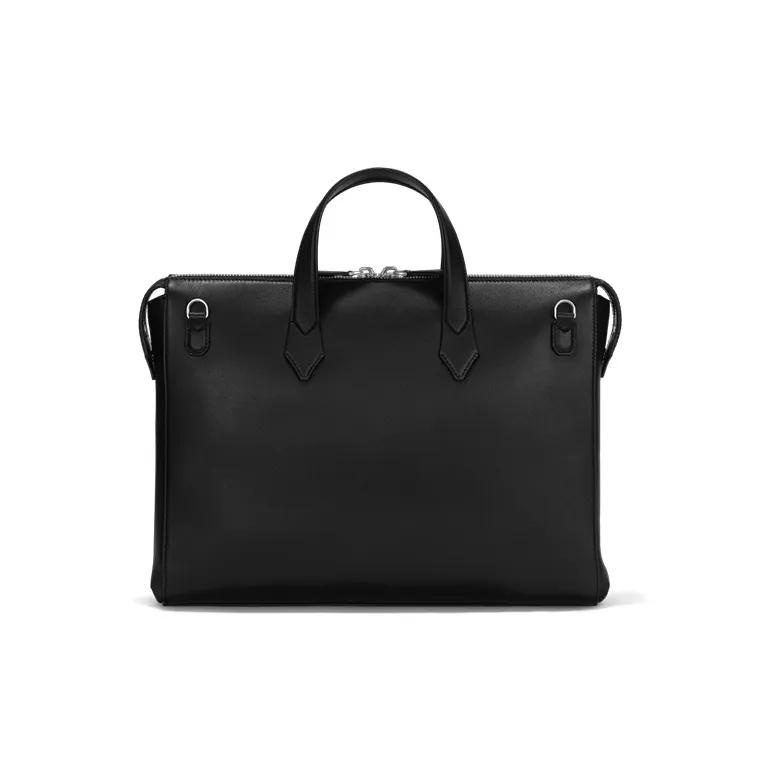 MONTBLANC Meisterstuck Leather Portable One Shoulder Crossbody Briefcases Men's Black-3
